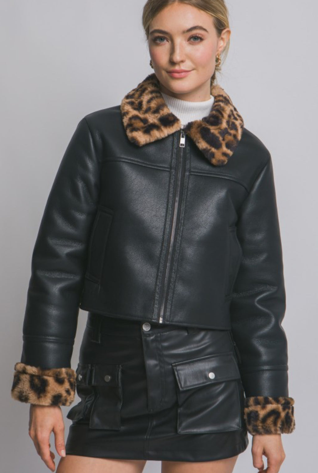 Faux Leather Jacket (black)
