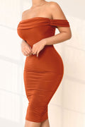 Rust Midi Dress
